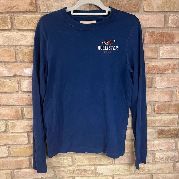Hollister Blue Long Sleeve T Shirt Mens Medium Cotton - Picture 1 of 11